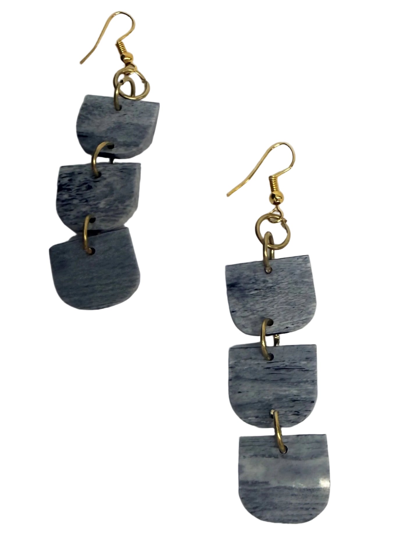 Triple Tier Bone Drop Earrings
