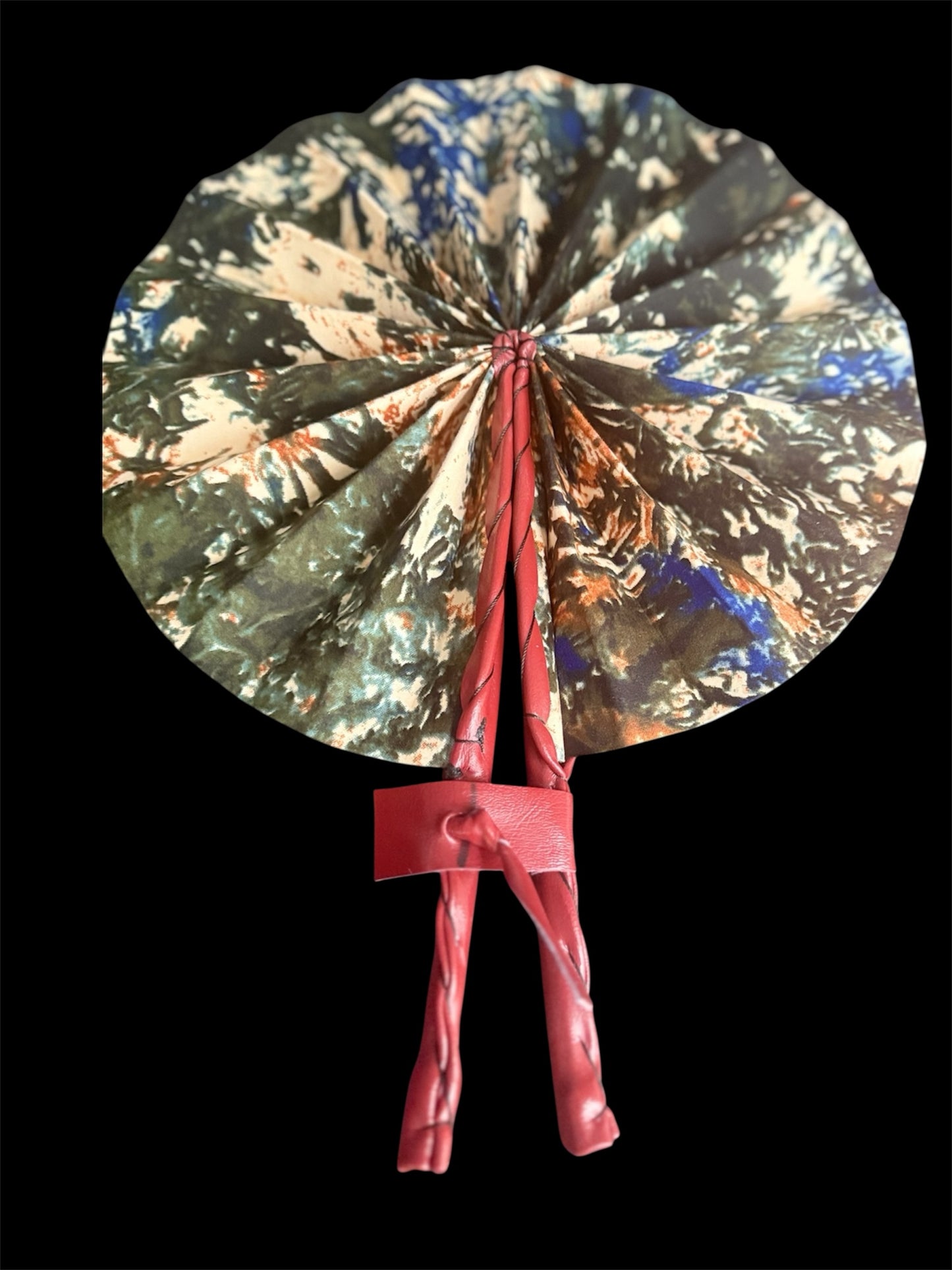 Ankara Fans With Red Handle