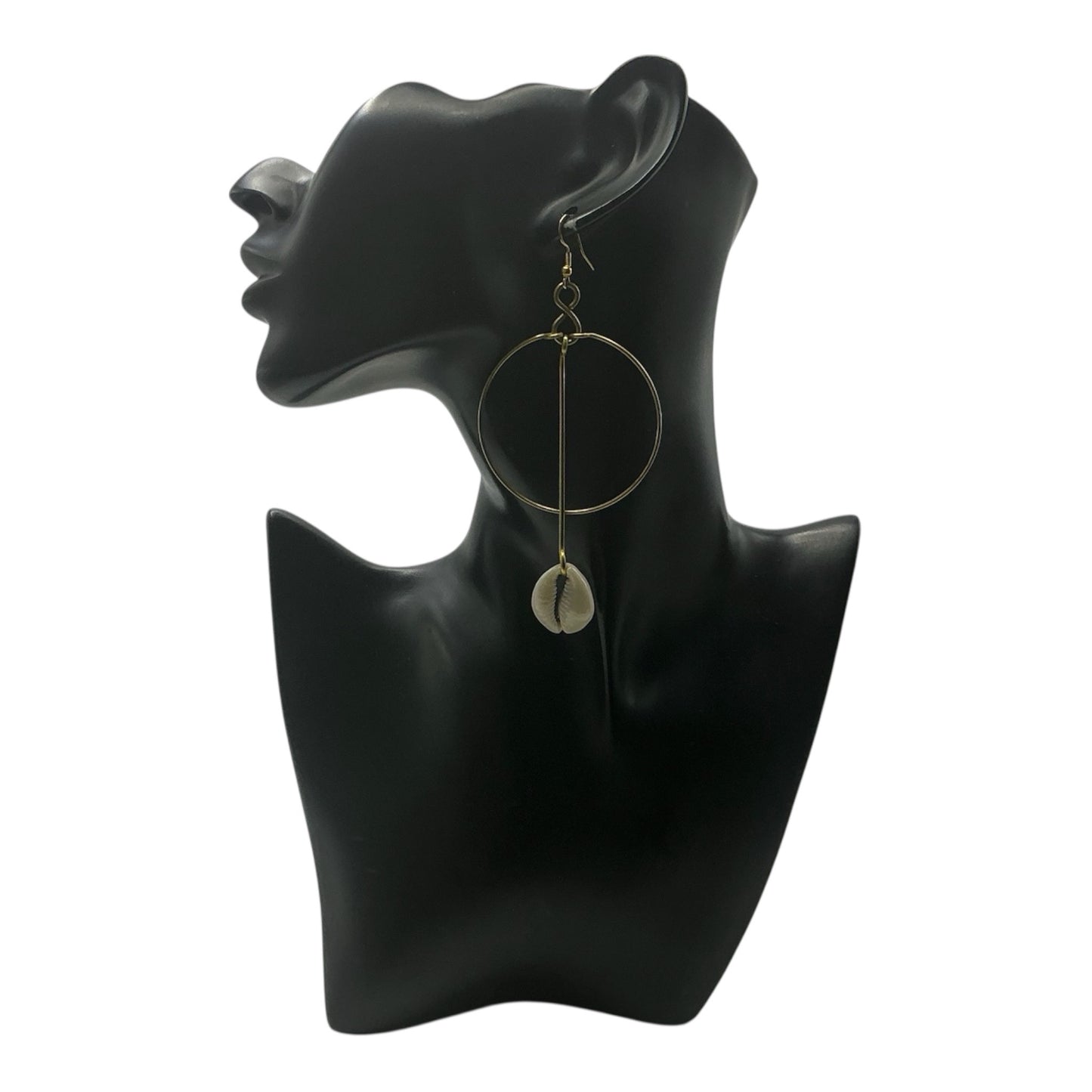 Kenya Brass & Cowry Shell Earrings