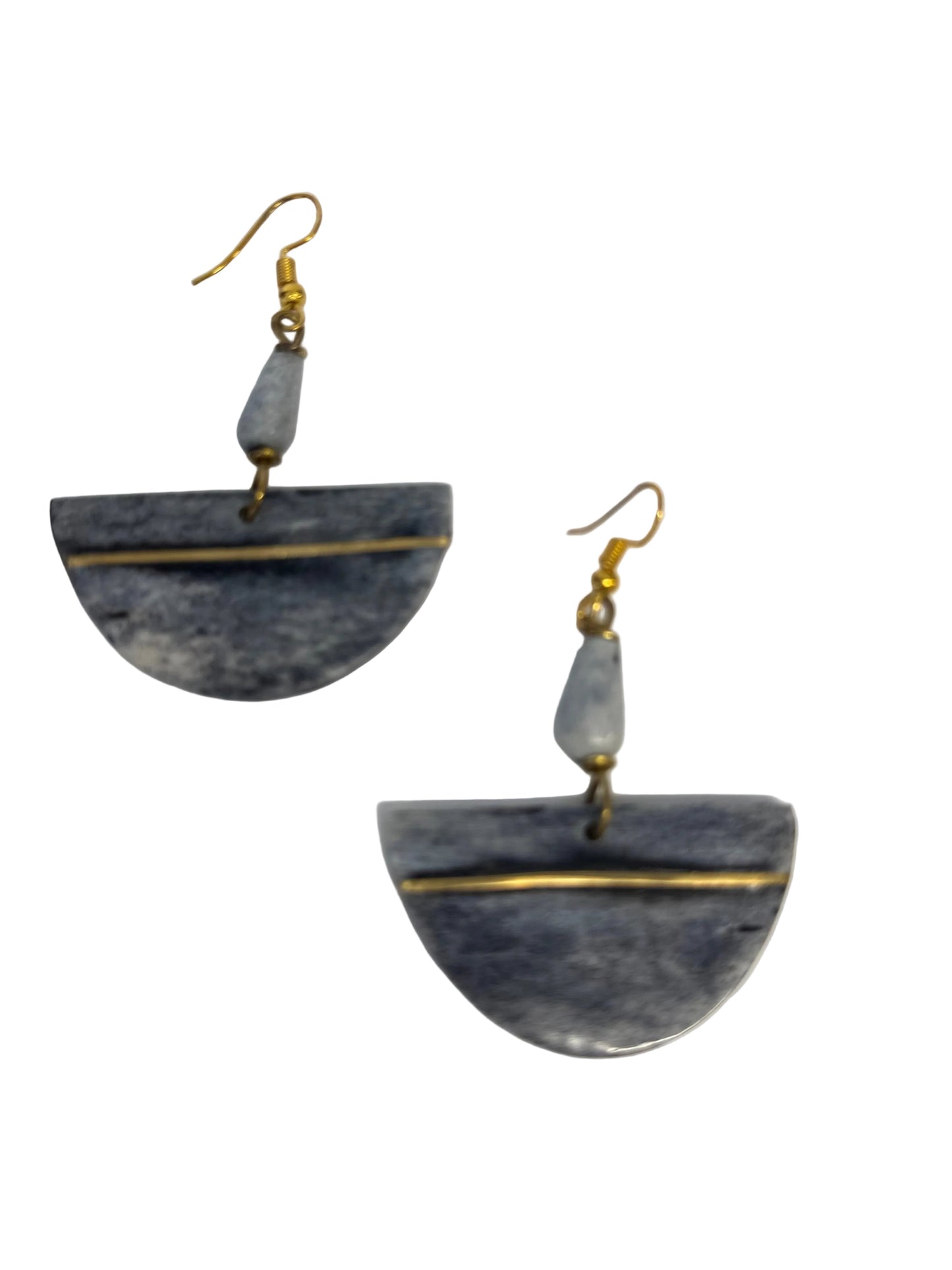 Bone & Stone Gray Half-Moon Drop Earrings