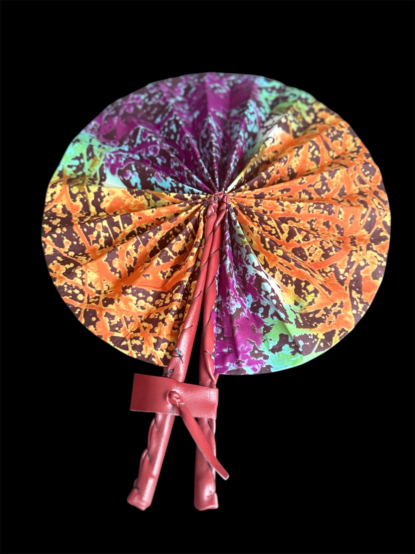 Ankara Fans With Red Handle