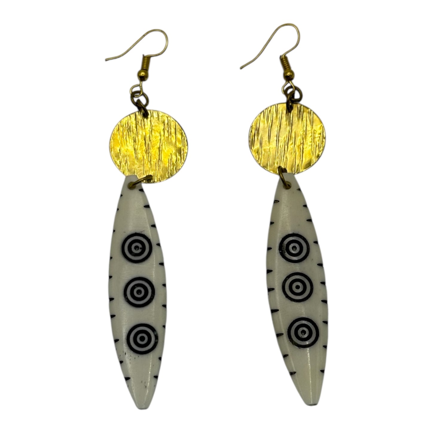 Golden Sun Disc Earrings