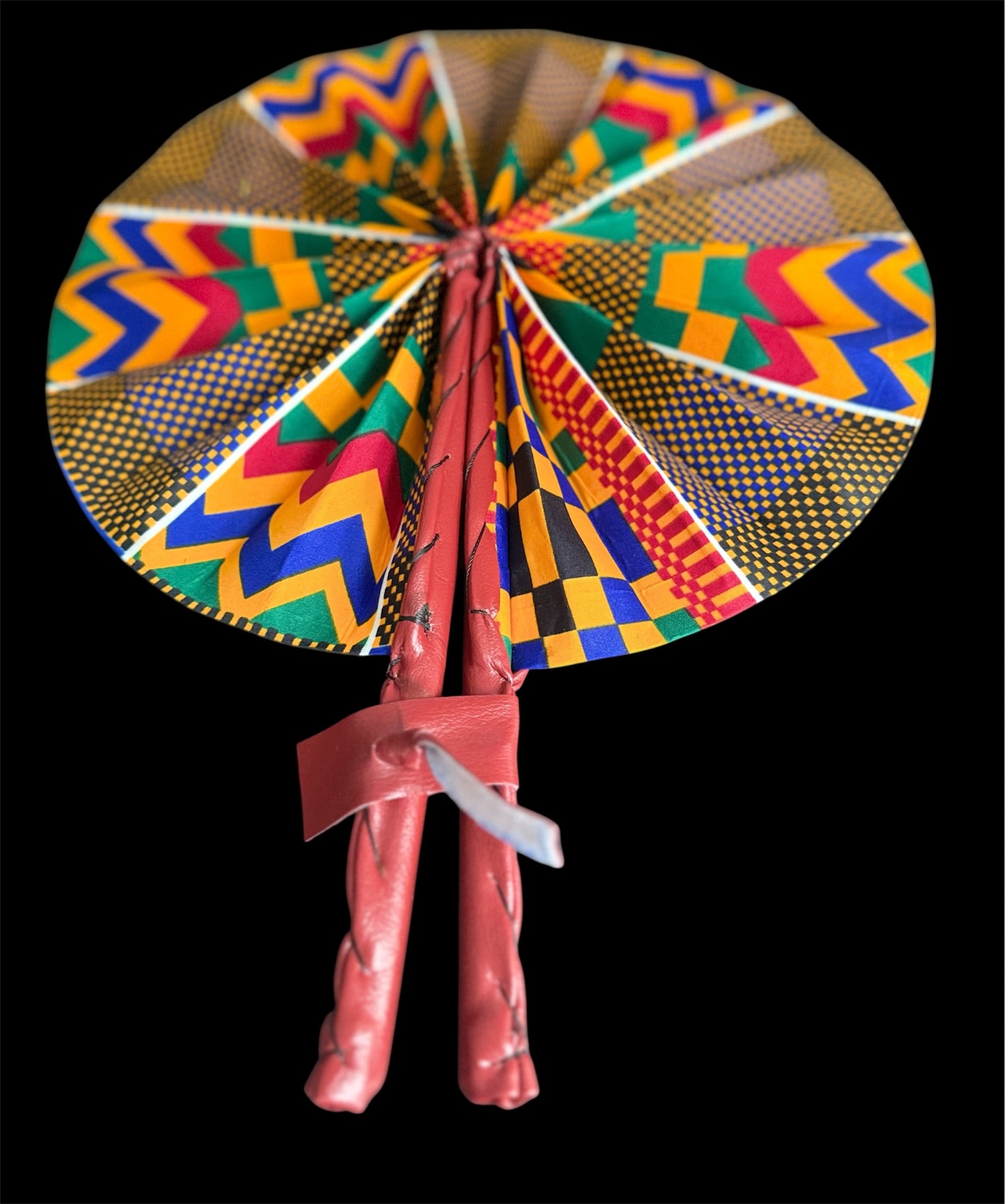 Ankara Fans With Red Handle
