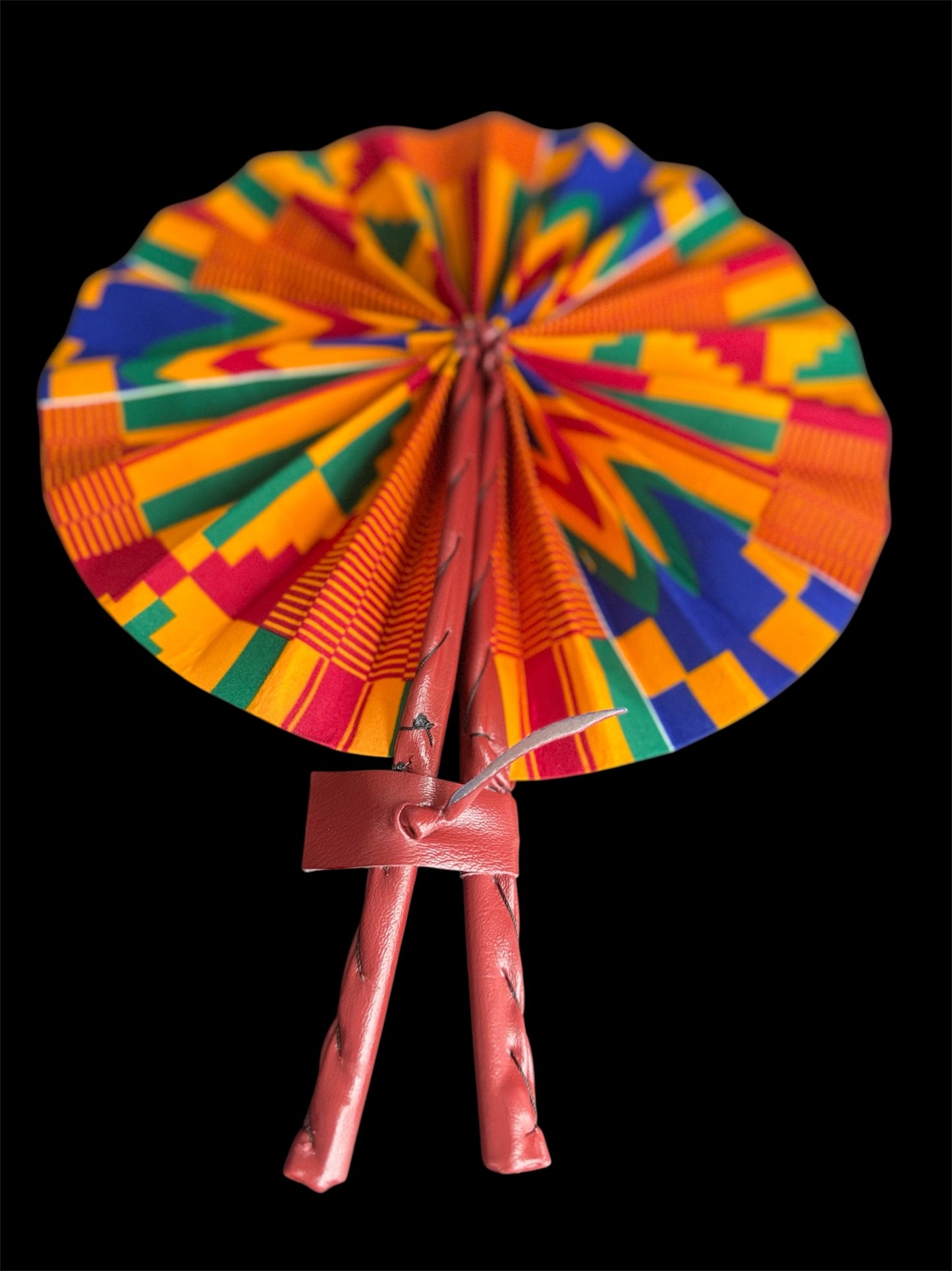 Ankara Fans With Red Handle