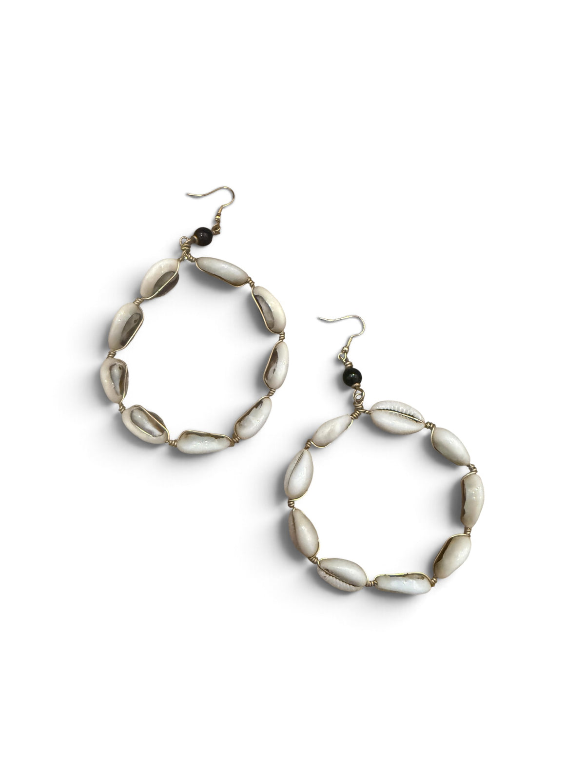 Cowrie Hanging Hoops