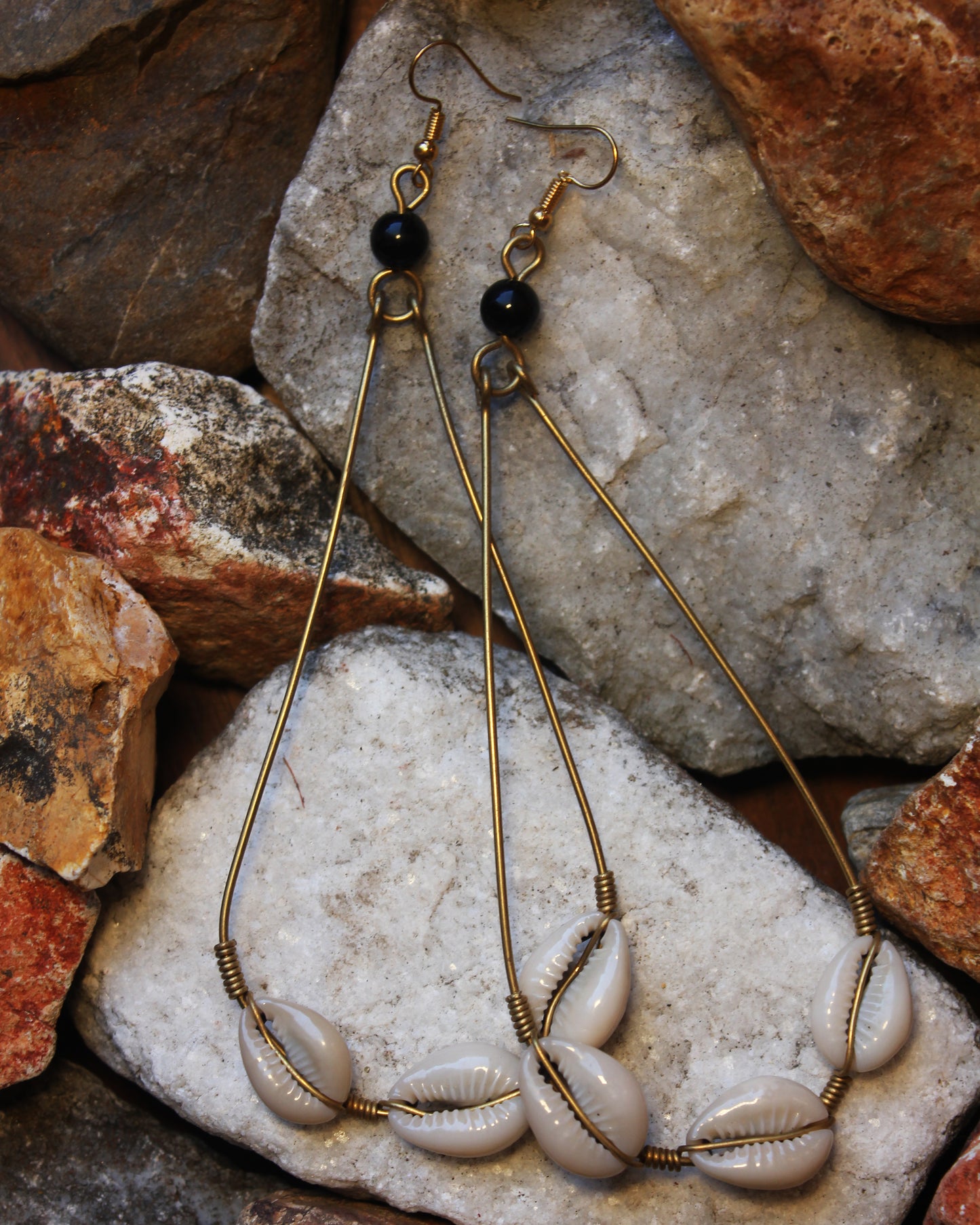 Brass Horseshoe with Dual Cowry Accents