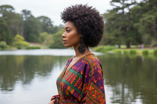 Handcrafted Maasai Double Circle Earrings - Beaded Statement Earrings