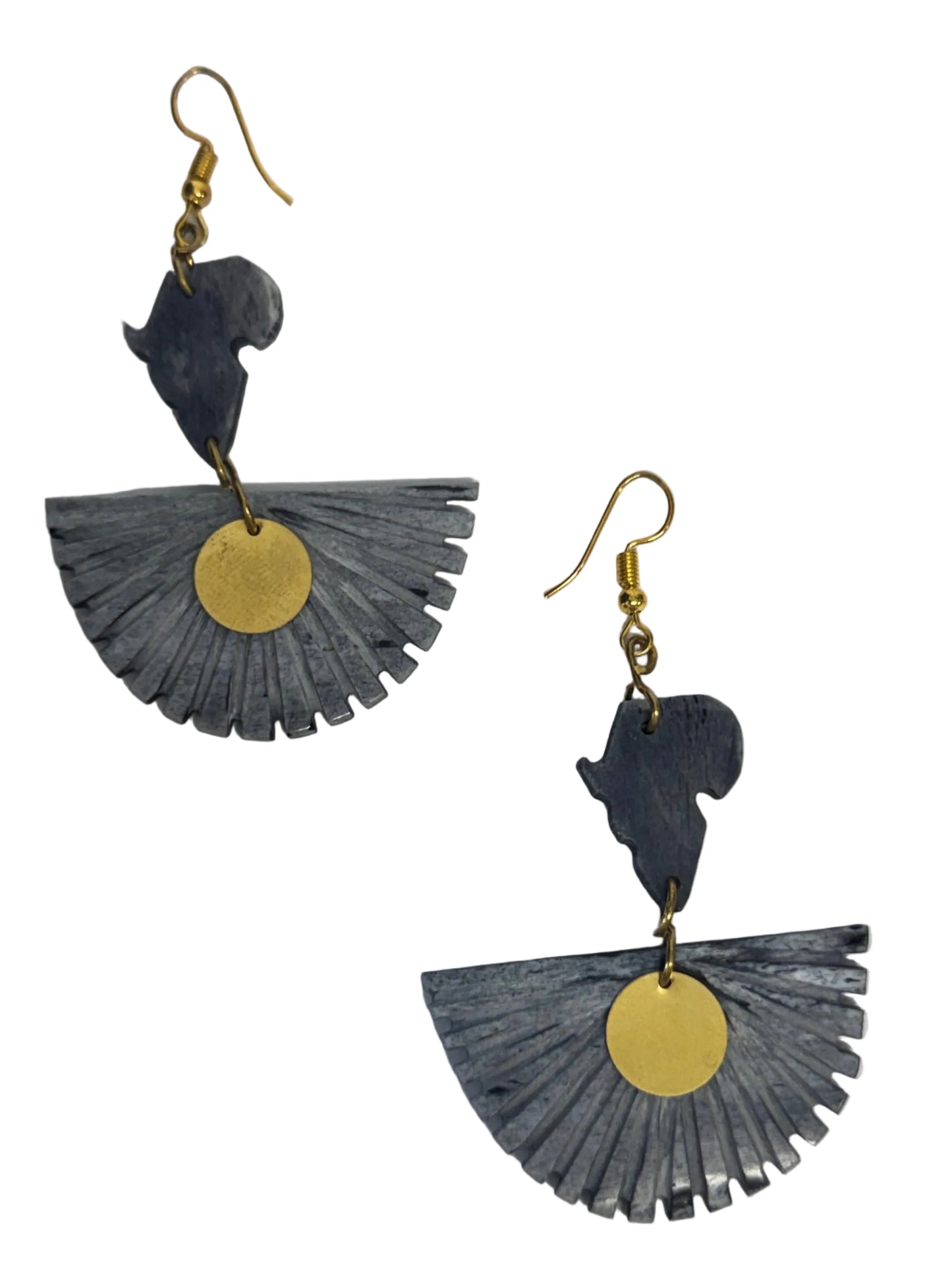 Africa Continent Fan Drop Earrings