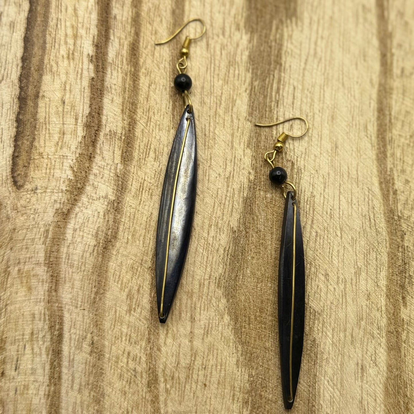 Midnight Taper Horn Earrings