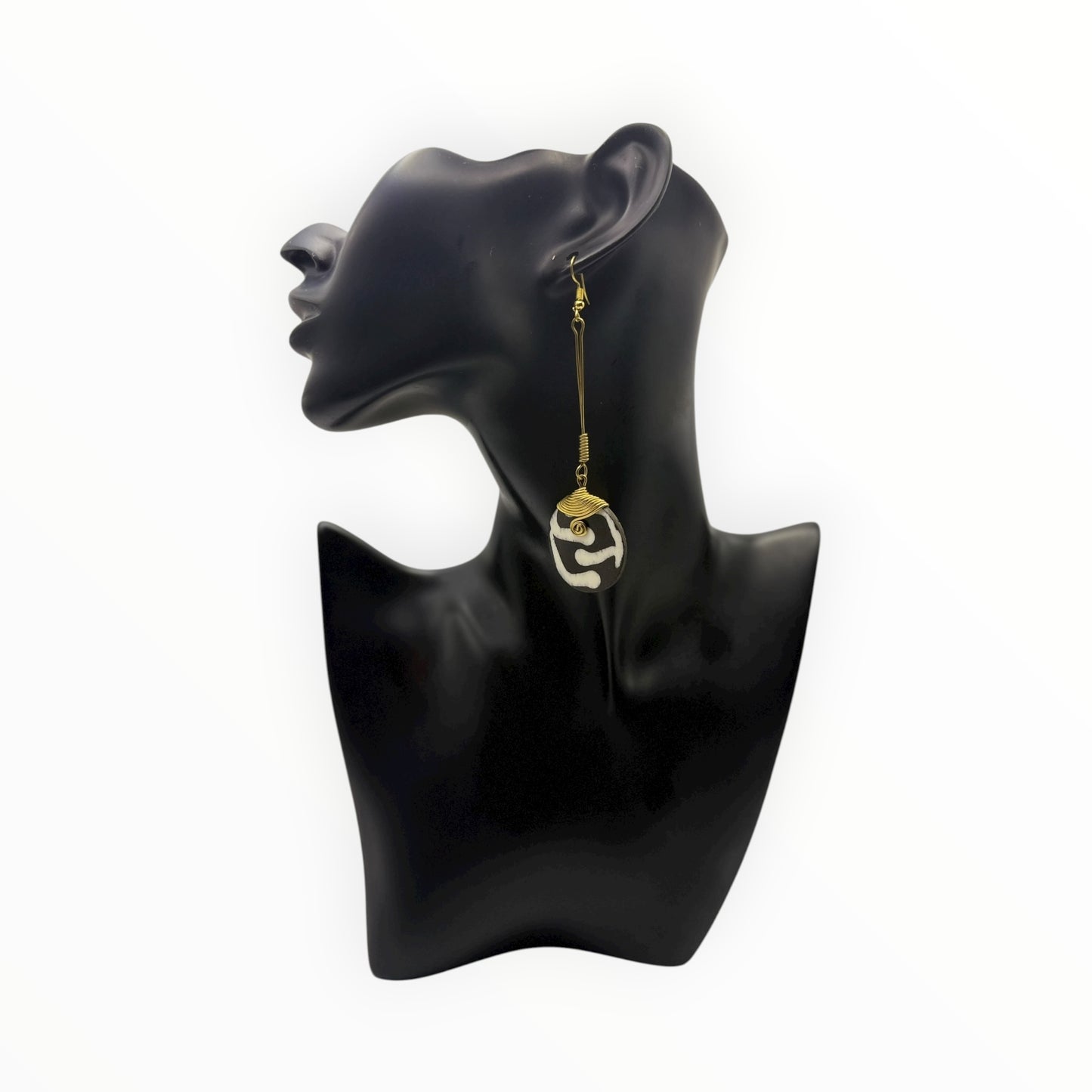 Safari Swirl Bone Disc Earrings