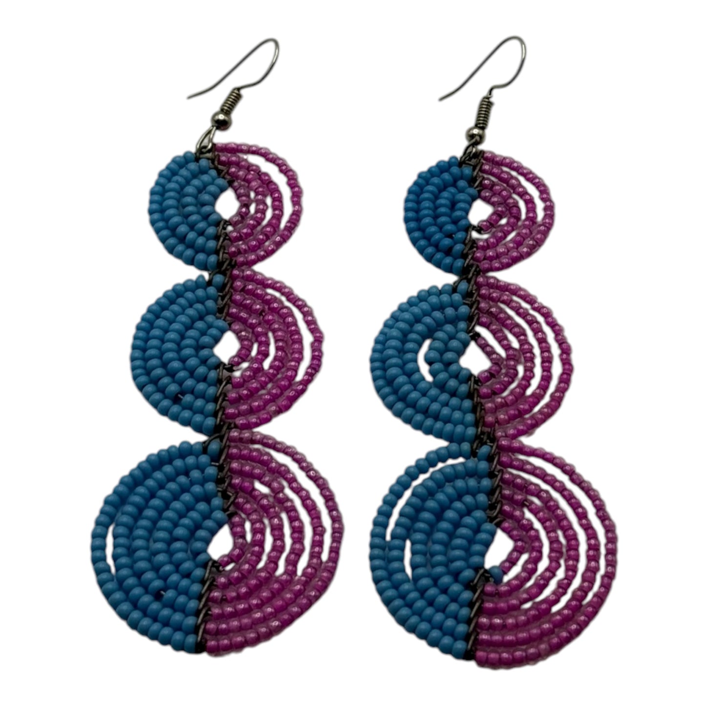 Triple Drop Beaded Circles (Available in multiple colors)