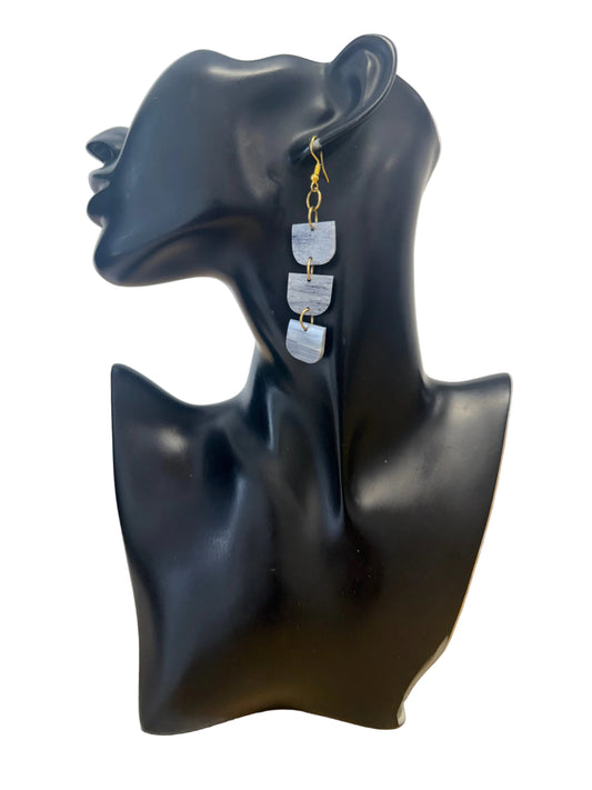 Triple Tier Bone Drop Earrings