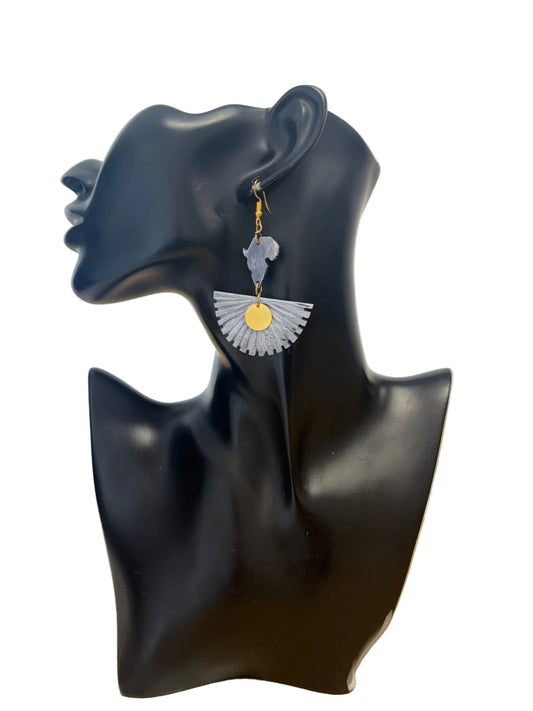 Africa Continent Fan Drop Earrings