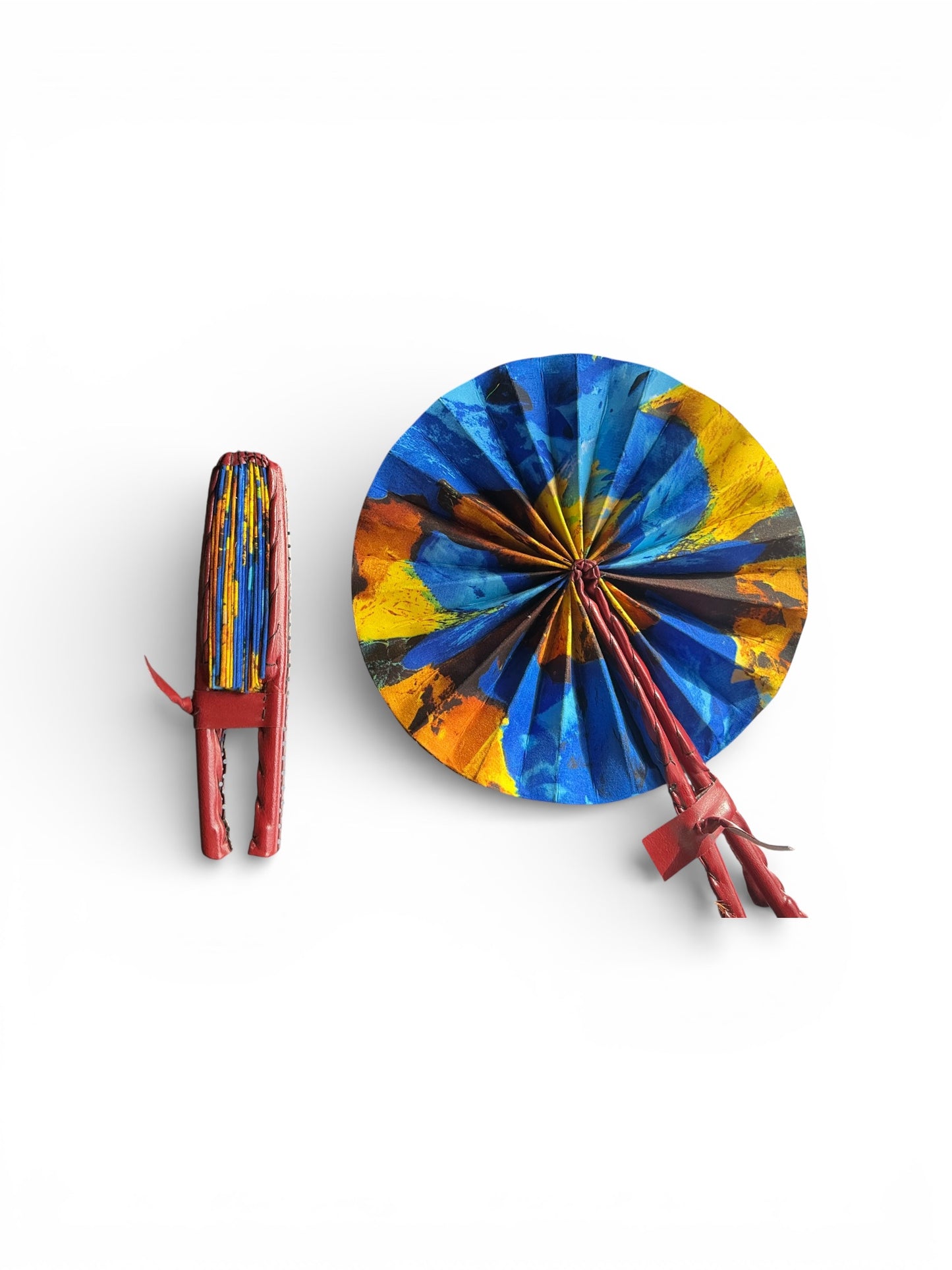 Aburi Ankara & Leather Fan