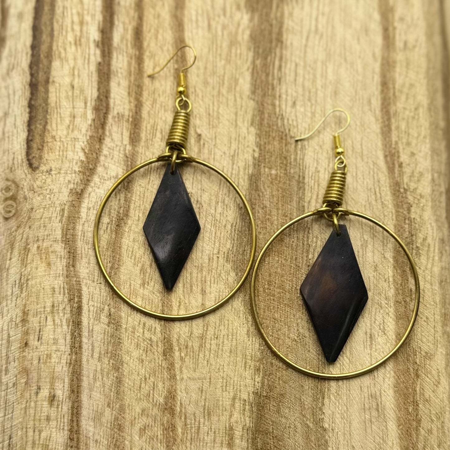 Golden Compass Horn Earrings