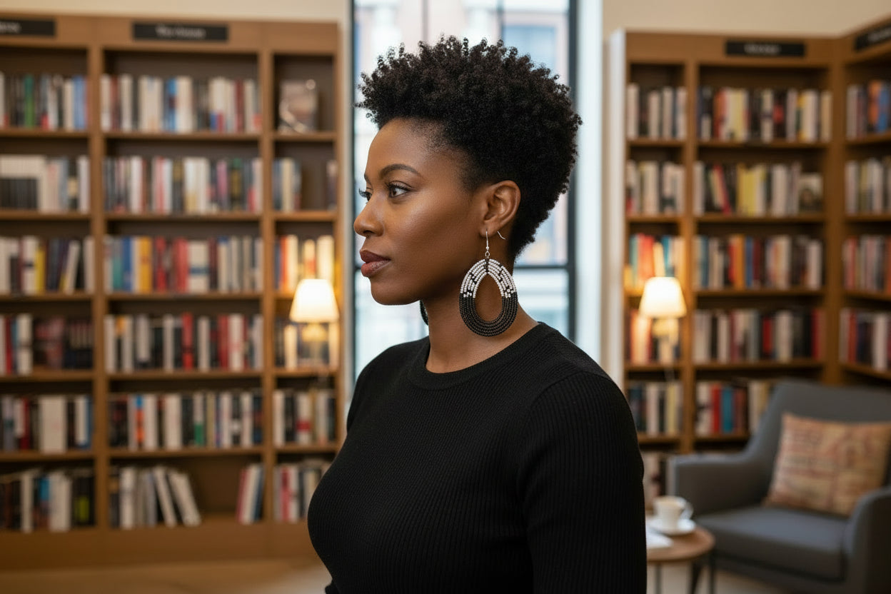 Beaded Maasai Tear Drop Earrings- Dual Tone ( Available in multiple colors)