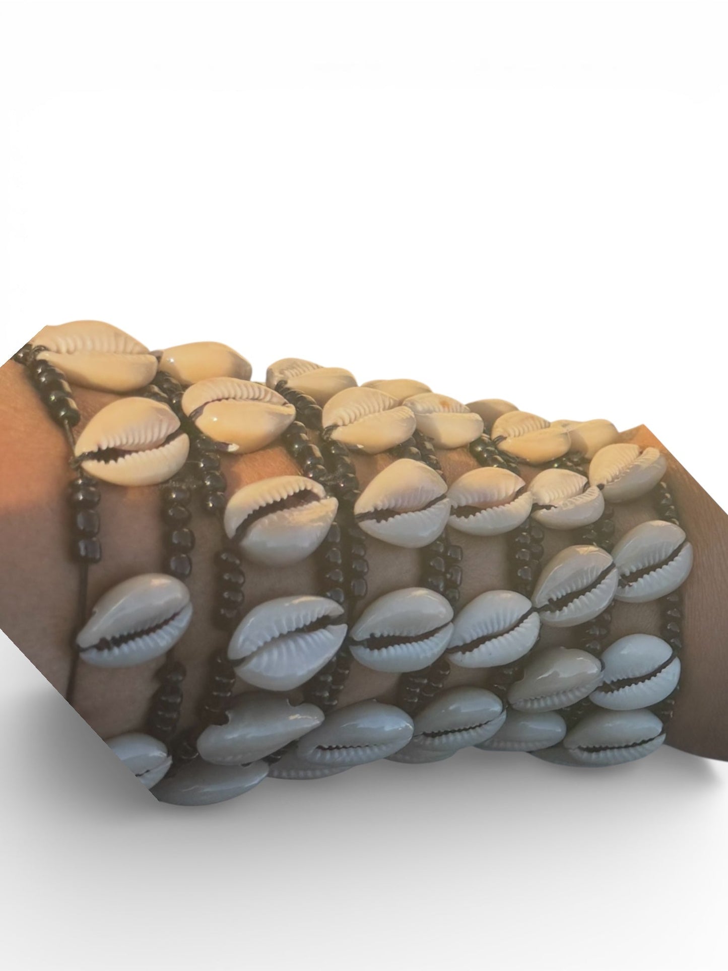 Handmade Kenyan Cowrie Shell Bracelet - Adjustable Unisex  Jewelry