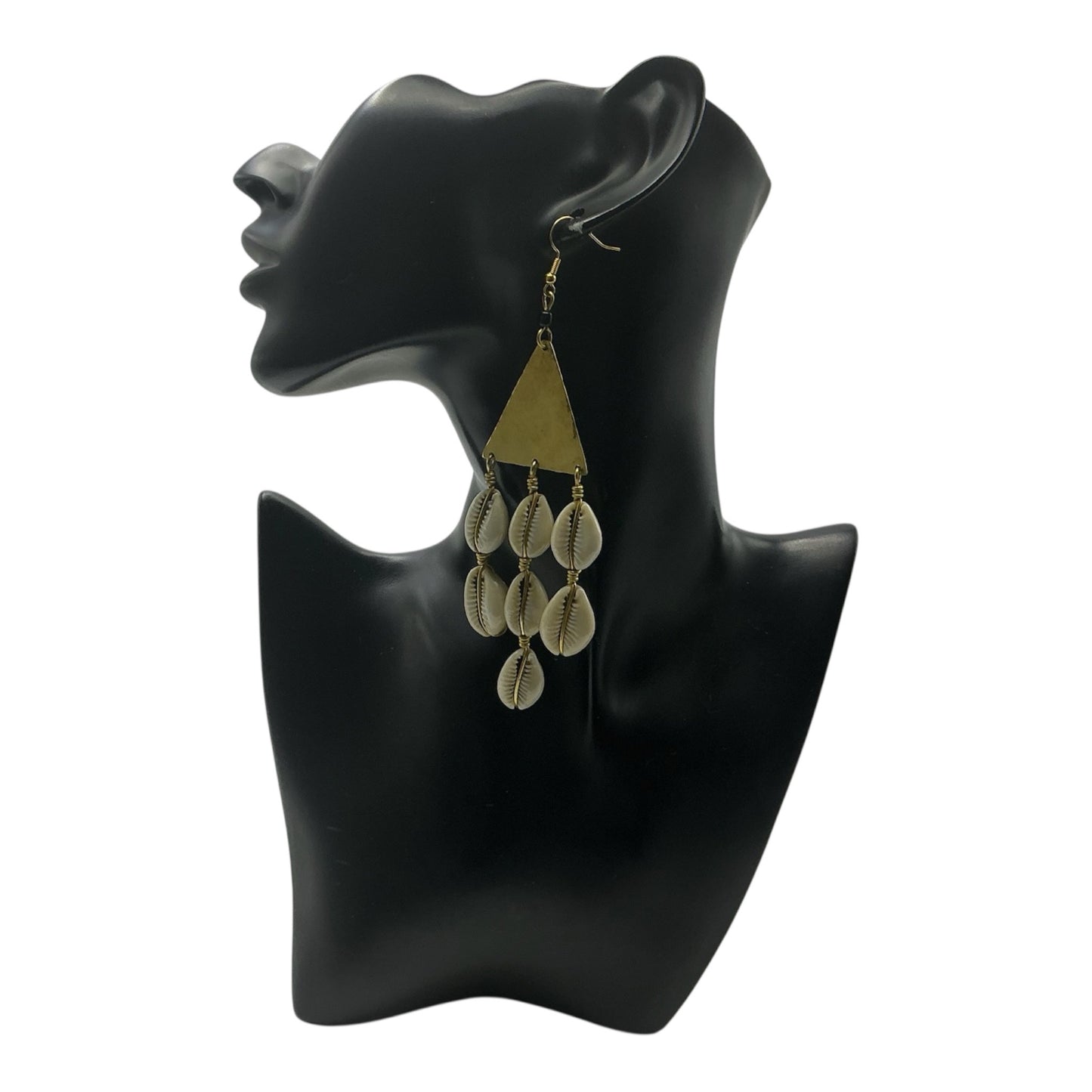 Pyramid Cascading Cowrie Earrings