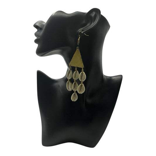 Pyramid Cascading Cowrie Earrings