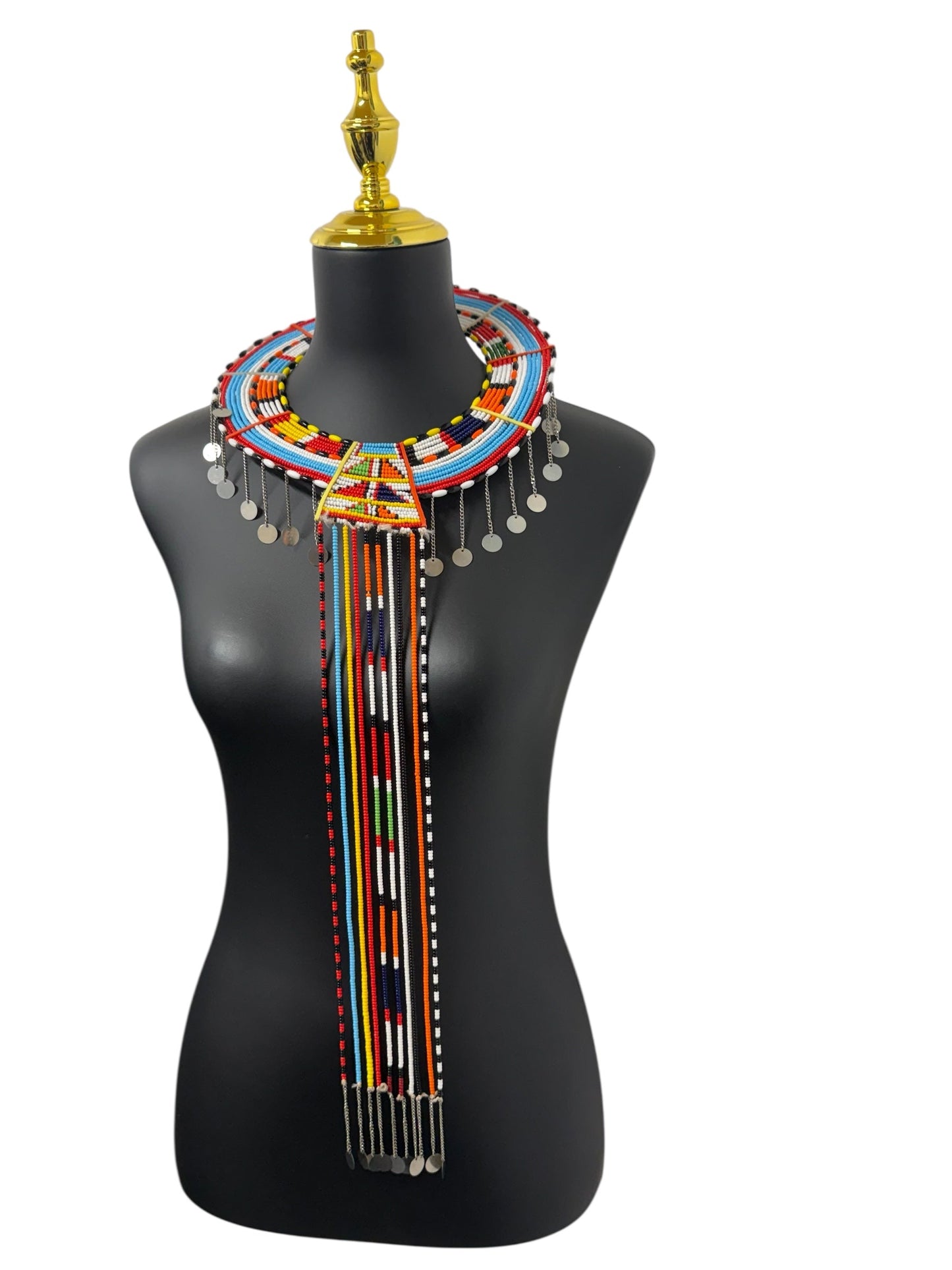 Traditional Maasai Wedding Necklace - Handmade Kenyan Ceremonial Beaded Collar