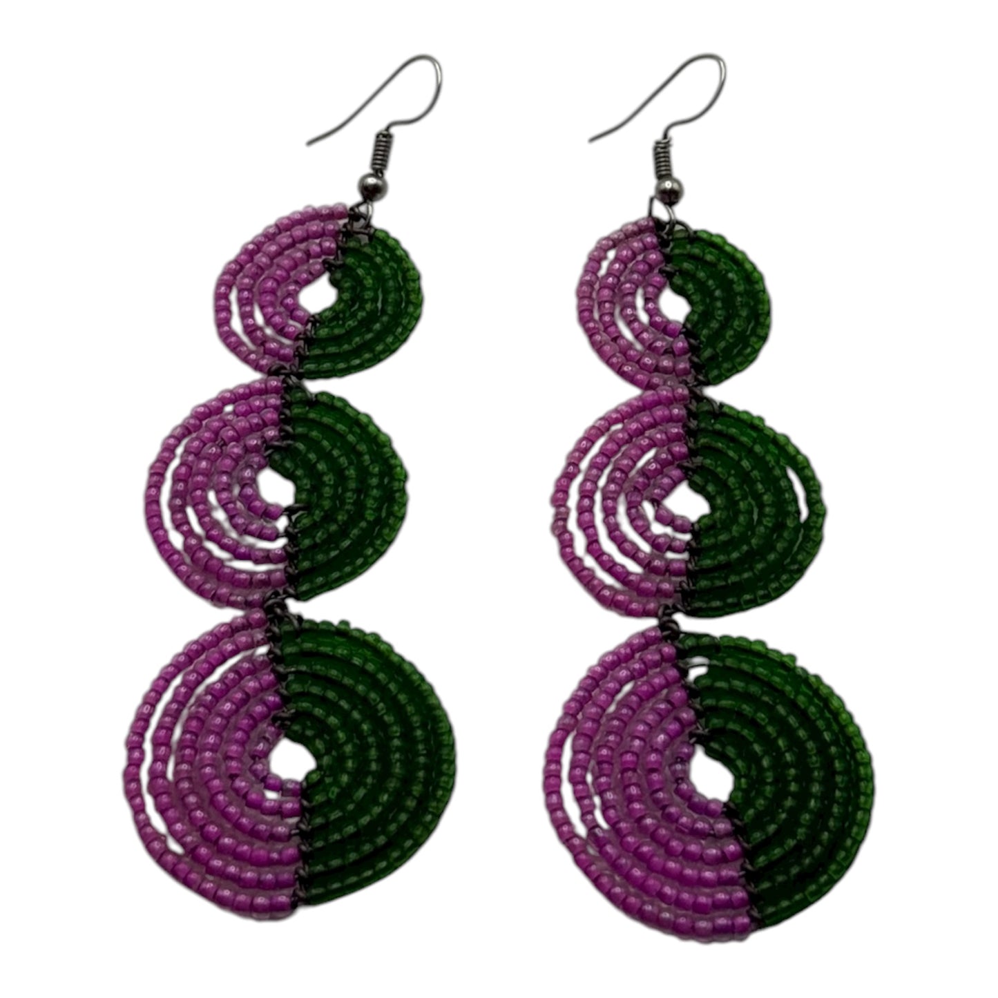 Triple Drop Beaded Circles (Available in multiple colors)