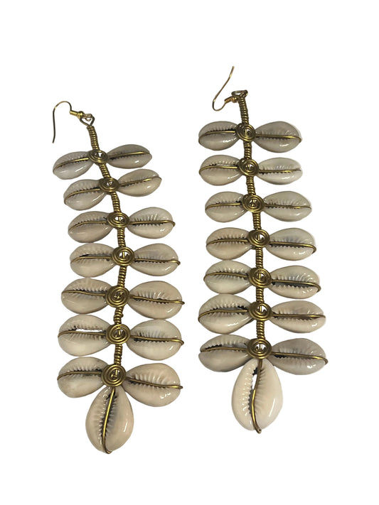 Cowrie Cascade Statement Earrings