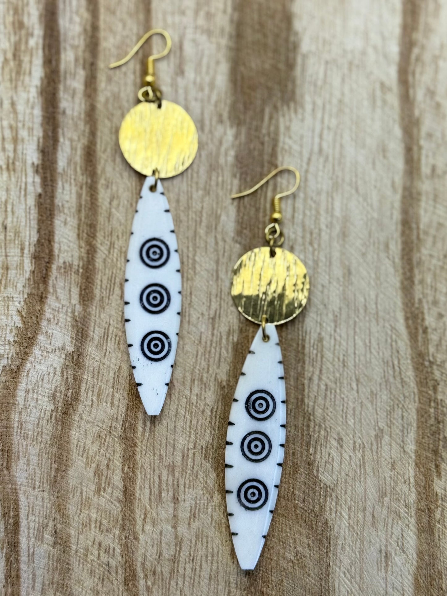 Golden Sun Disc Earrings