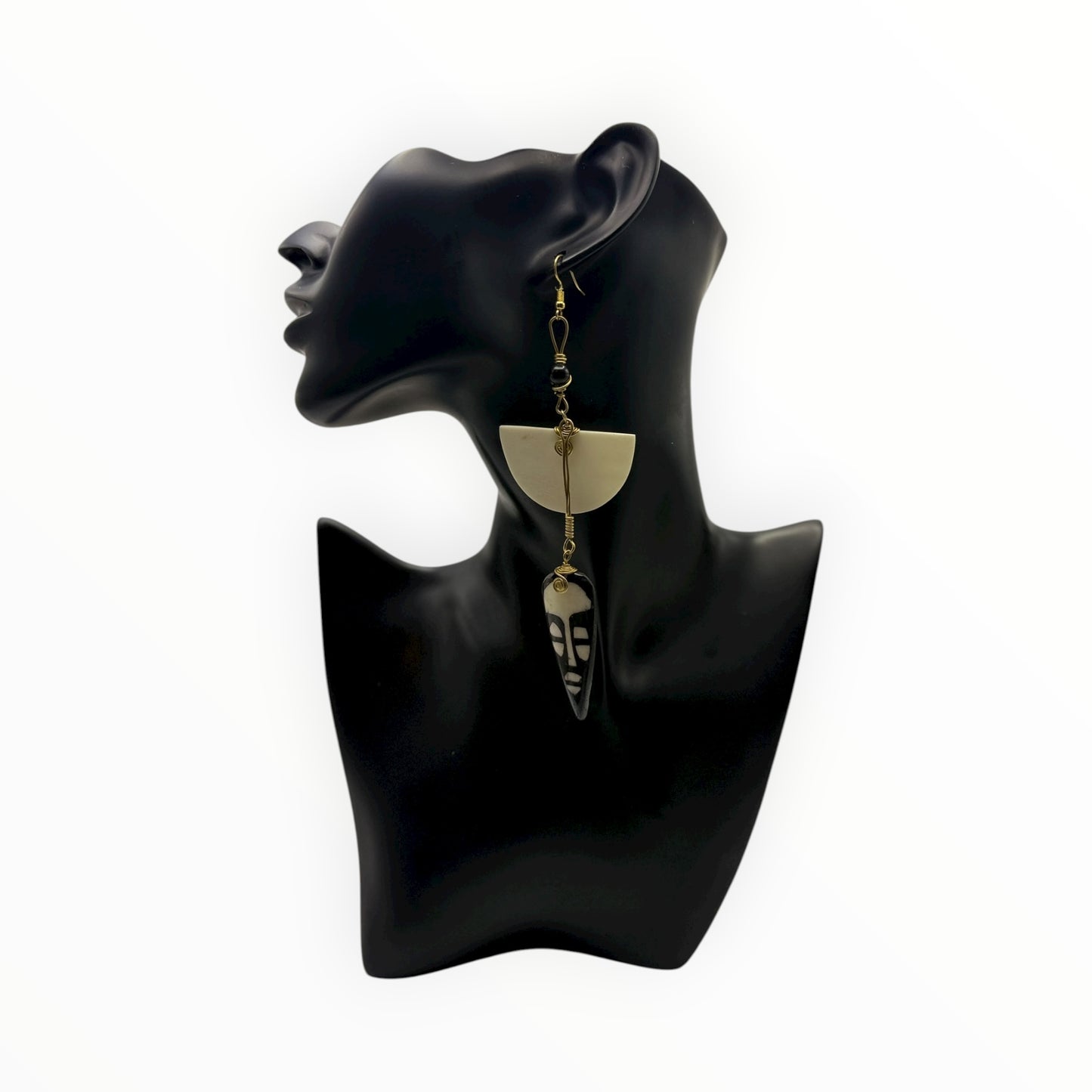 Half-Moon Ancestral Mask Earrings