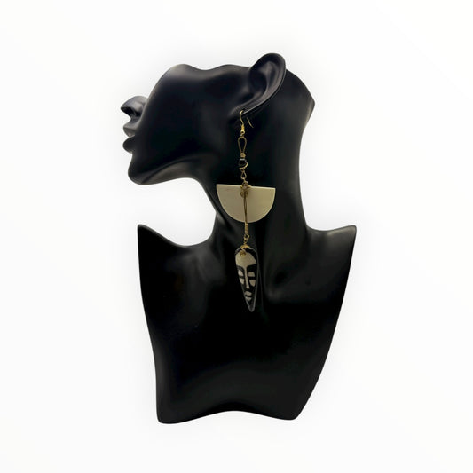 Half-Moon Ancestral Mask Earrings