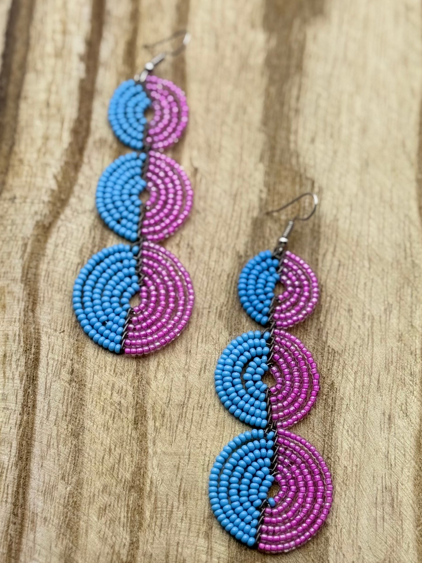 Triple Drop Beaded Circles (Available in multiple colors)