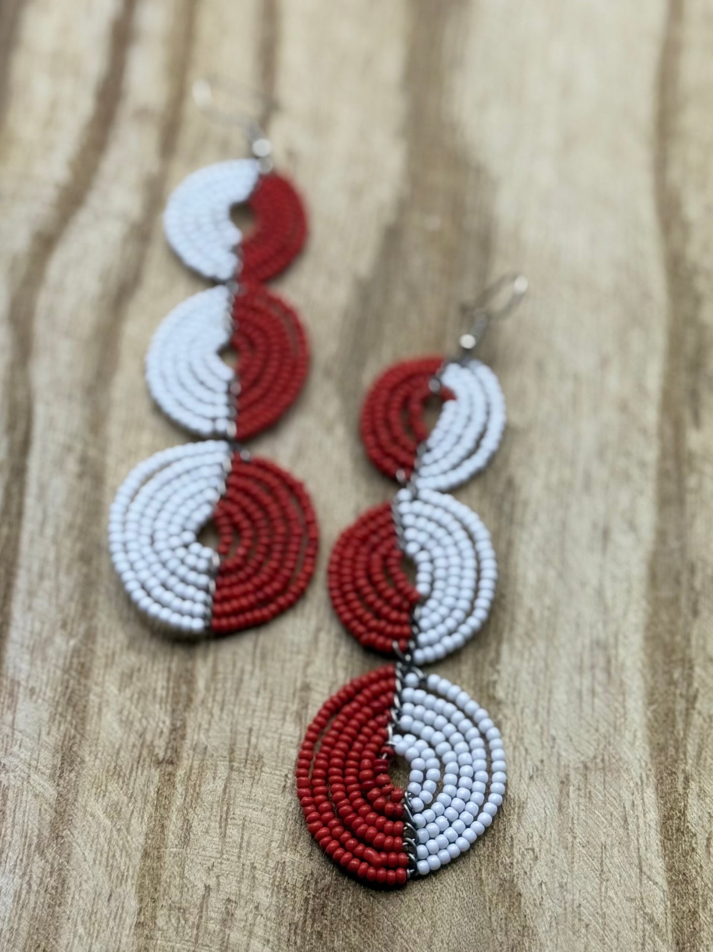 Triple Drop Beaded Circles (Available in multiple colors)