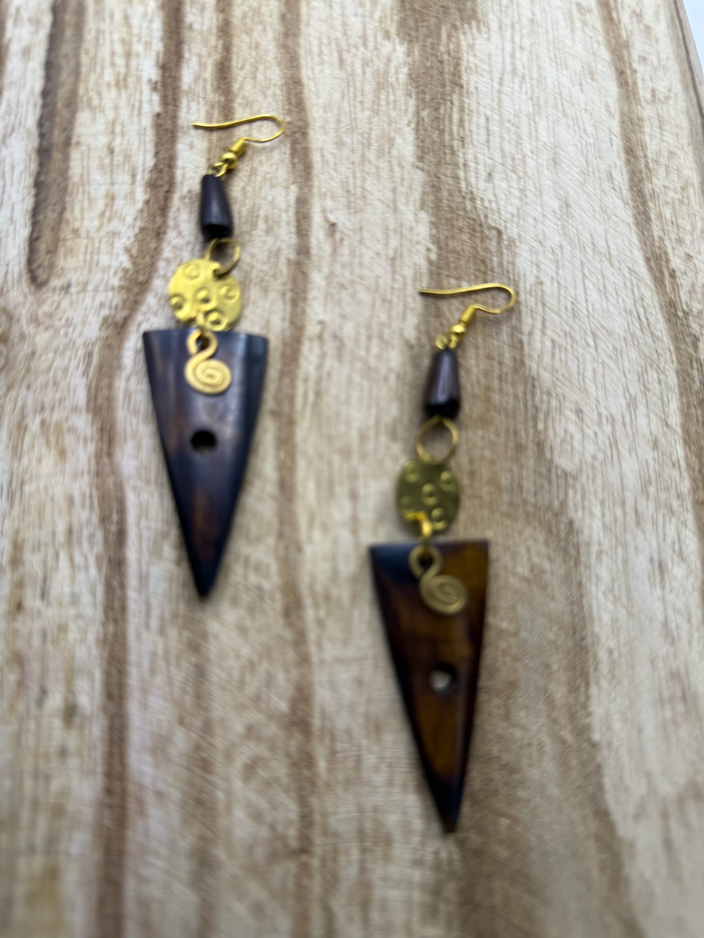 Golden Ancestry Horn Earrings