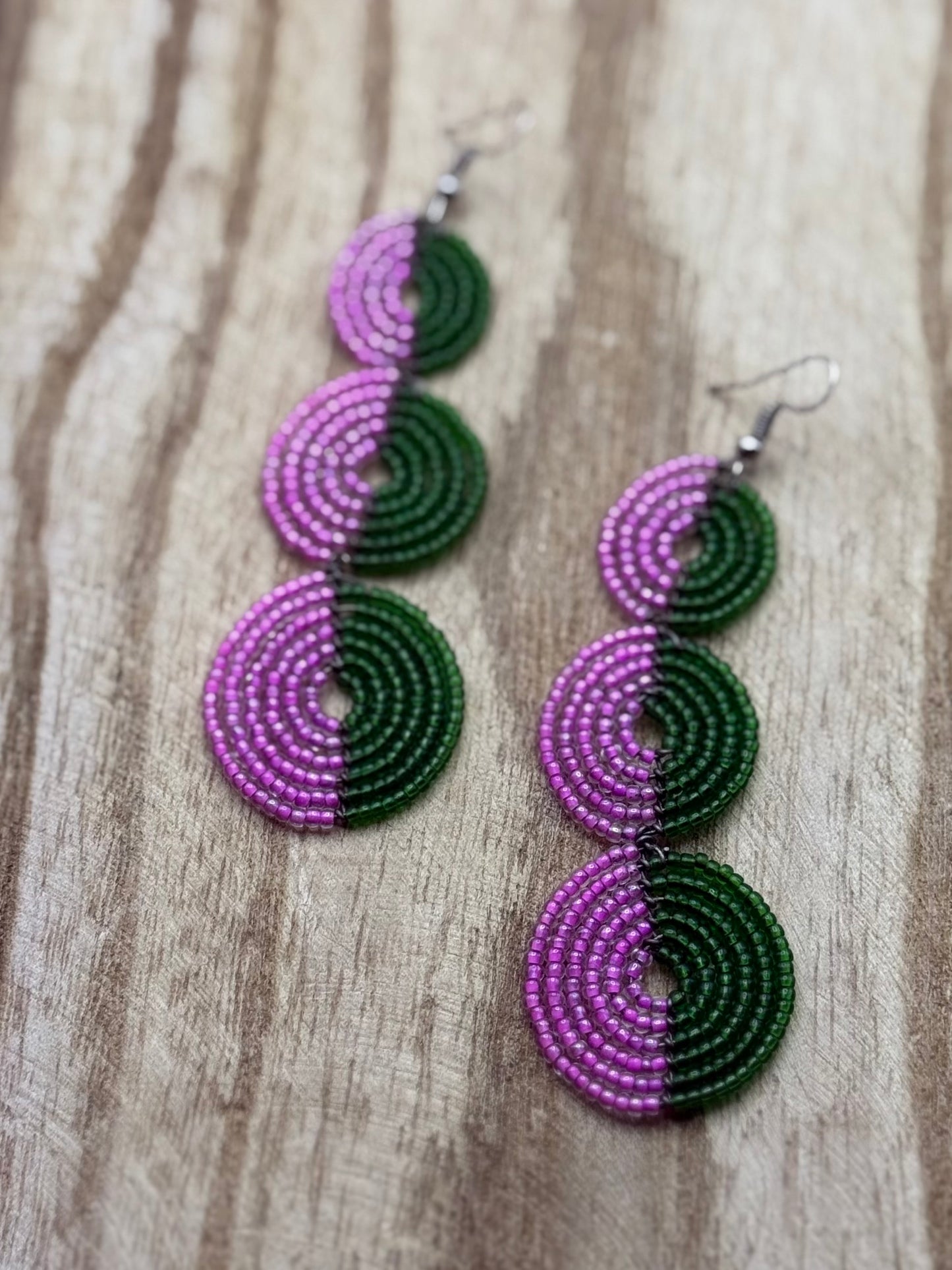 Triple Drop Beaded Circles (Available in multiple colors)