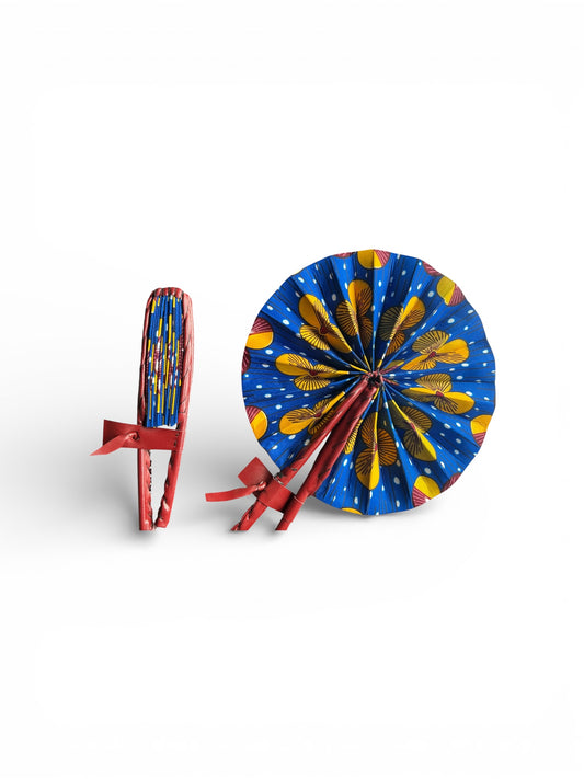Tamale Ankara & Leather Fan