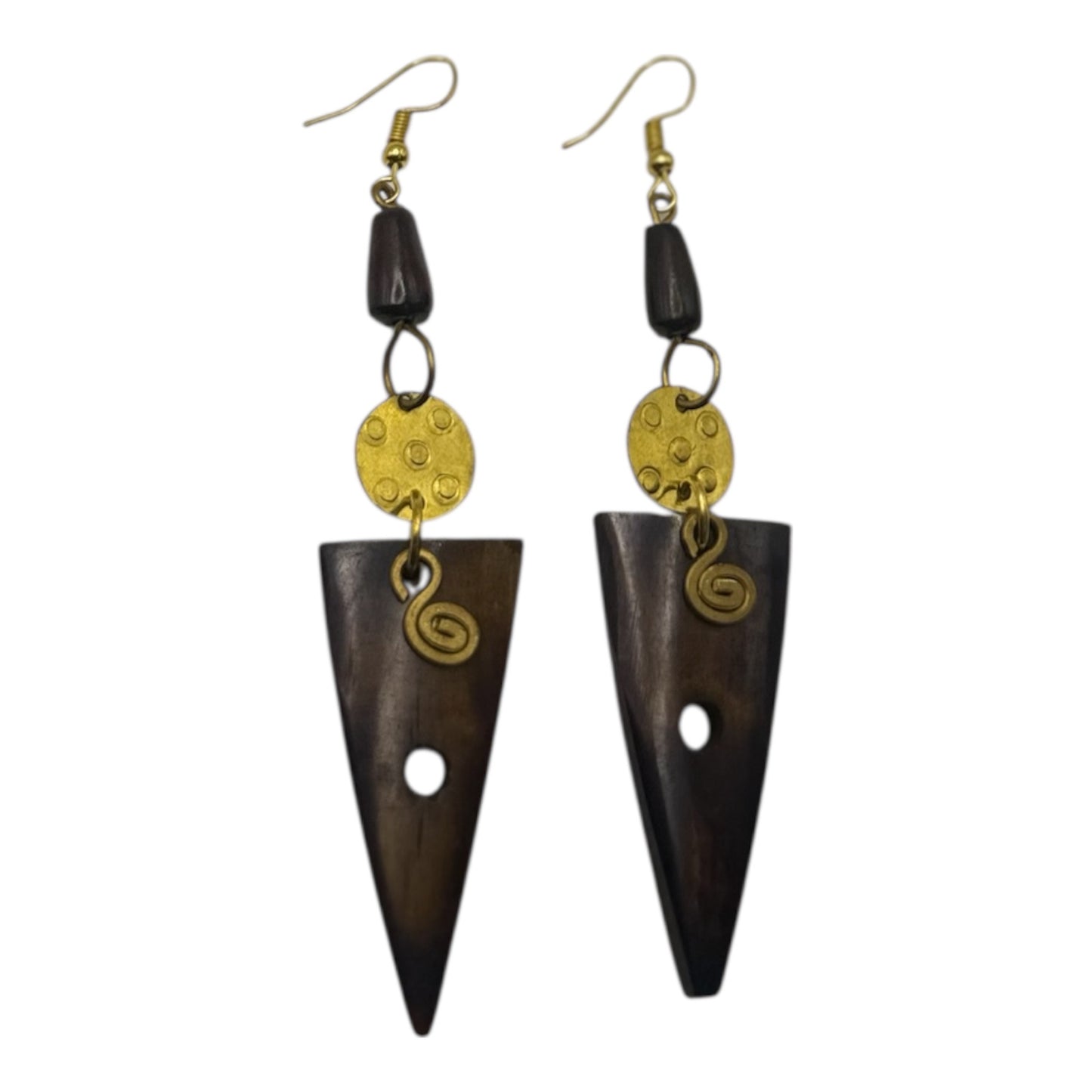 Golden Ancestry Horn Earrings