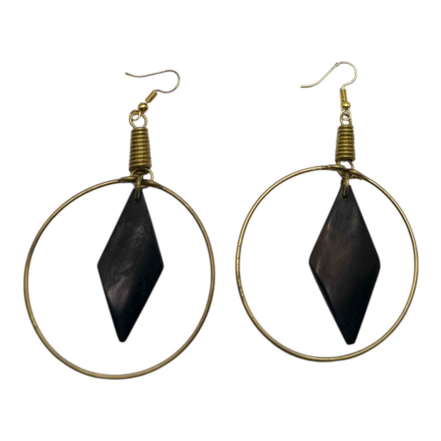 Golden Compass Horn Earrings