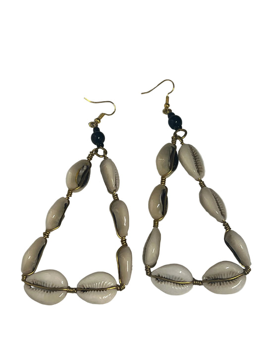 Cowrie Triangular Earrings