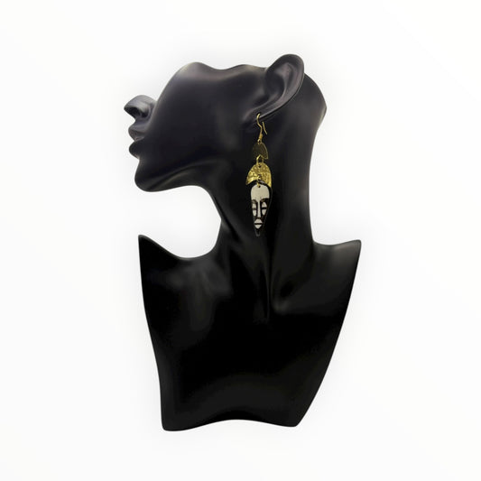 Queen Mother Mask Statement Earring