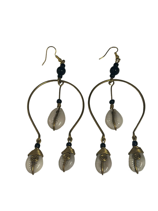 Cowrie Harmony Statement Earrings
