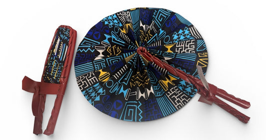 Kotoka Ankara & Leather Fan