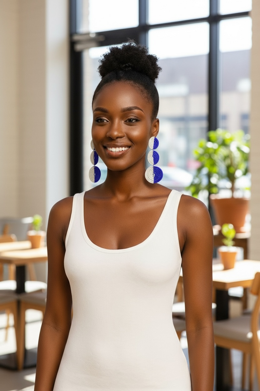 Triple Drop Beaded Circles (Available in multiple colors)