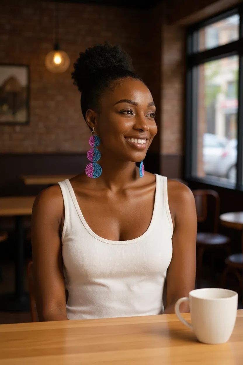 Triple Drop Beaded Circles (Available in multiple colors)