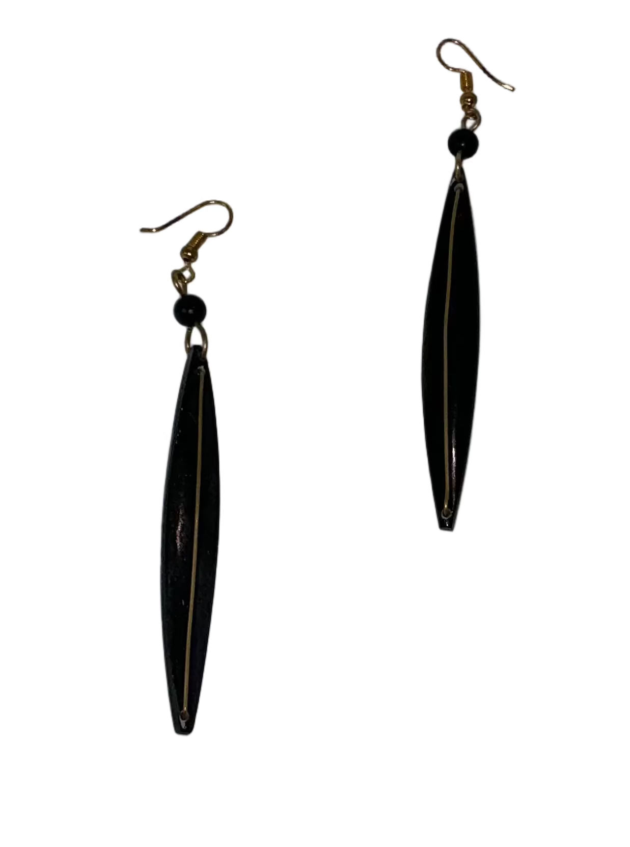 Cow Bone & Gold-Tone Drop Earrings