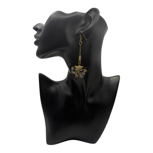 Golden Crest Fan Earrings