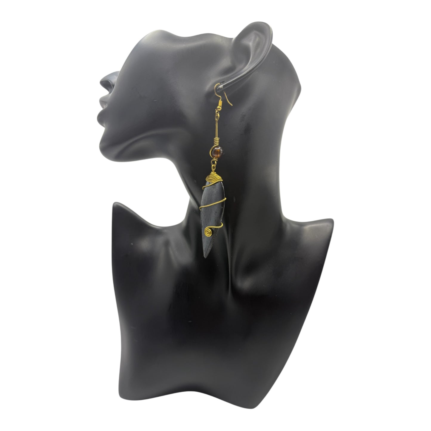 Golden Spine Cow Bone Earrings