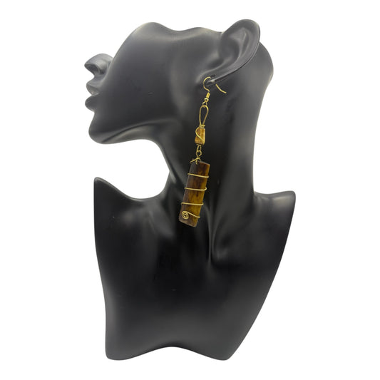 Bone Coil Drop Earring