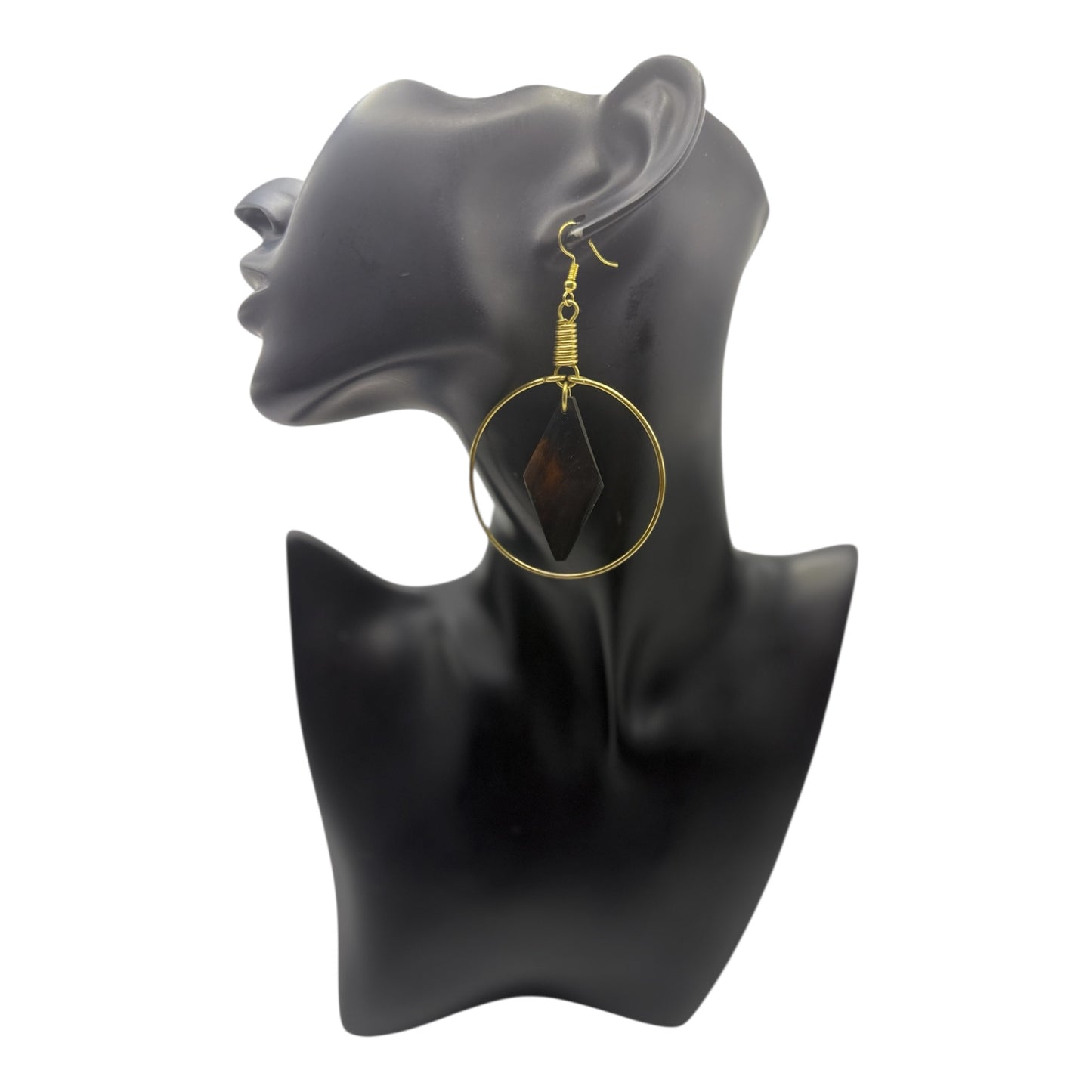 Golden Compass Horn Earrings