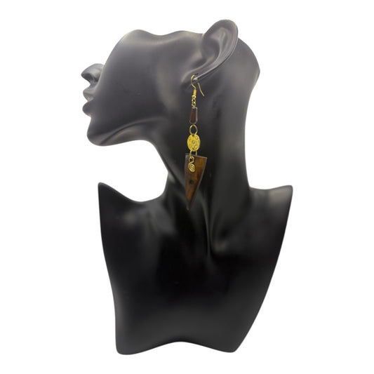Golden Ancestry Horn Earrings