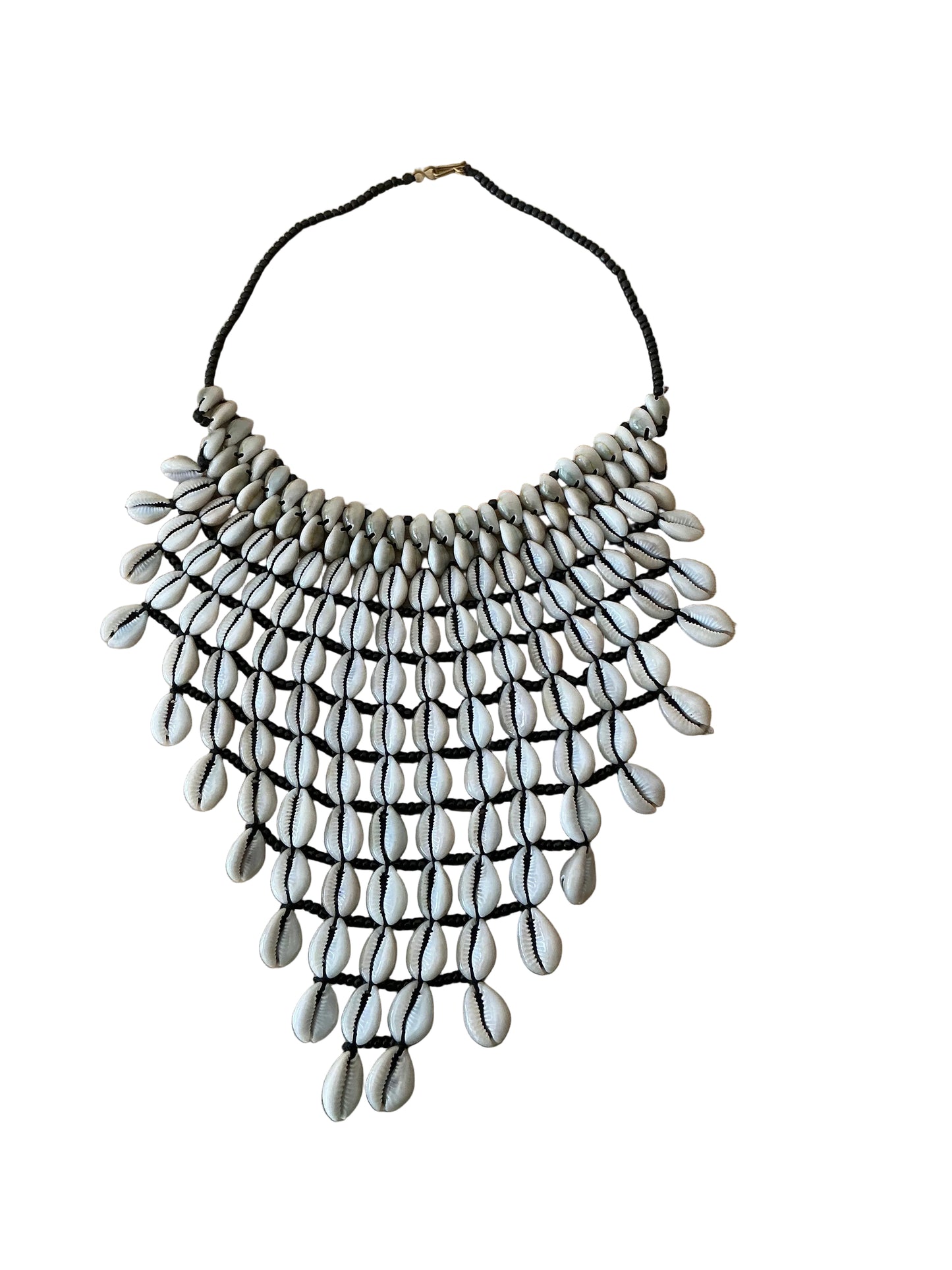 Luxury Cowrie Shell Bib Necklace - Dramatic Statement Piece for Special Occasions