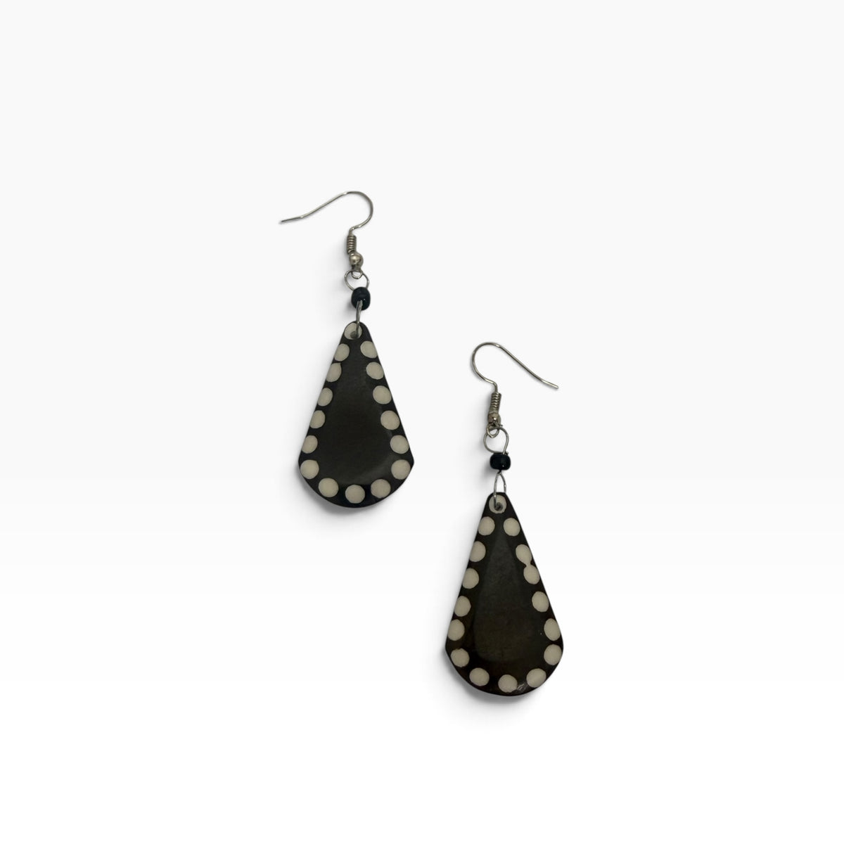 Tear Drop Batik Dyed Cow Bone Earrings